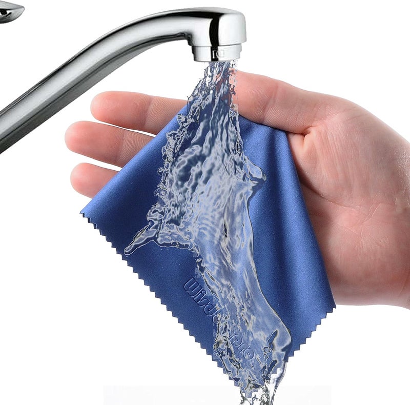 Wisdompro 8-Pack 6x7 Inches Microfiber Cleaning Cloth for Camera Lens, Glasses, Phone, iPhone, iPad, Tablet, Laptop, LCD TV, Computer Screen, Monitor and Other Electronics Device - Blue - Image 5