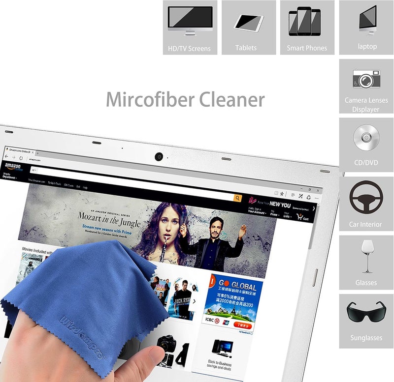 Wisdompro 8-Pack 6x7 Inches Microfiber Cleaning Cloth for Camera Lens, Glasses, Phone, iPhone, iPad, Tablet, Laptop, LCD TV, Computer Screen, Monitor and Other Electronics Device - Blue - Image 4