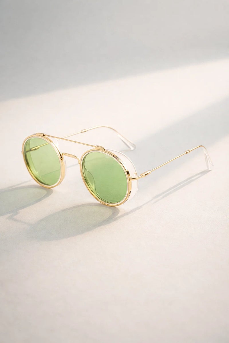 VEGAS Full Rim Round Unisex Light Green  Sunglasses V2099 C3 - Image 3
