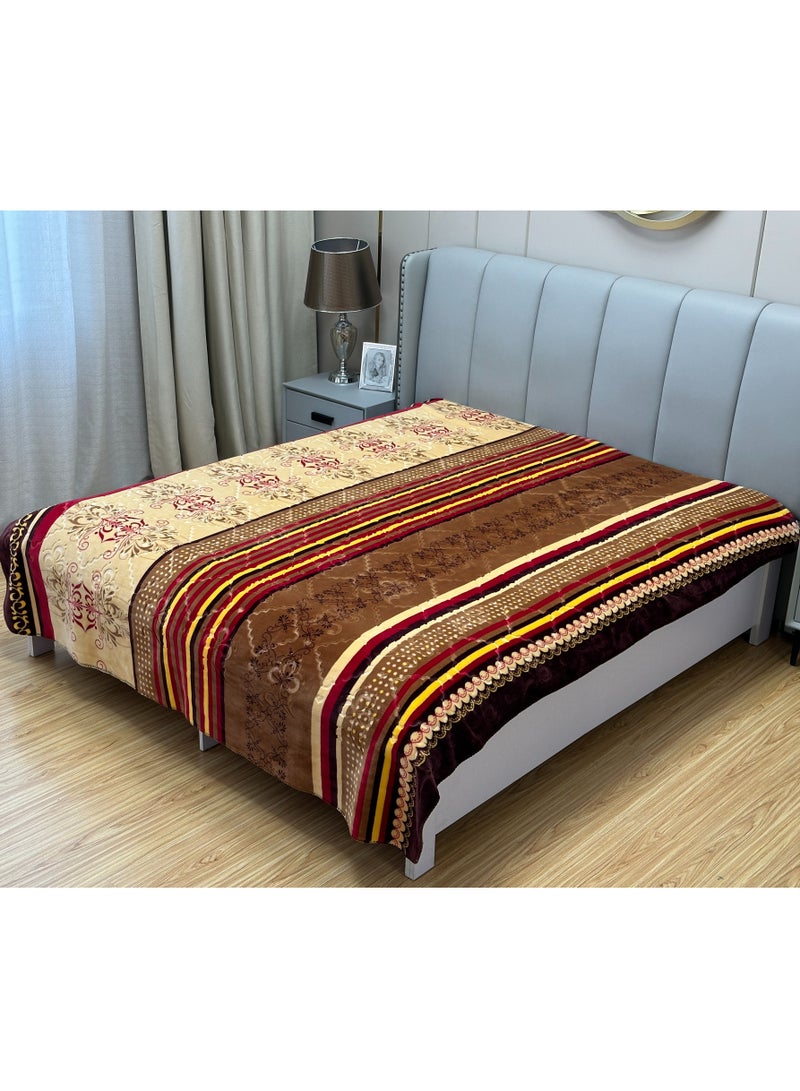 Stargold Single Ply Premium Cloudy Blanket 2 Side Separate Design 100% Polyester SPUN YARN Obtained from Virgin Polyester Which is Suitable for winter and Rainy Season 220X240CM 11LBS  - Image 1