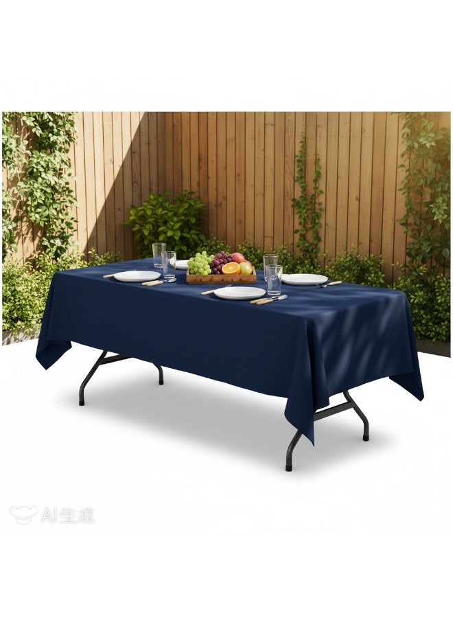 Bluejw 1-Piece Solid Pattern Table Cloth Dark Blue - Image 1