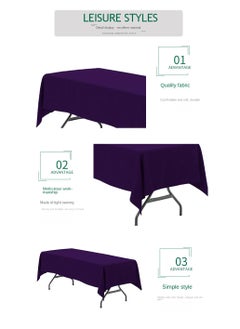 Bluejw 1-Piece Solid Pattern Table Cloth Dark Blue  - Image 4