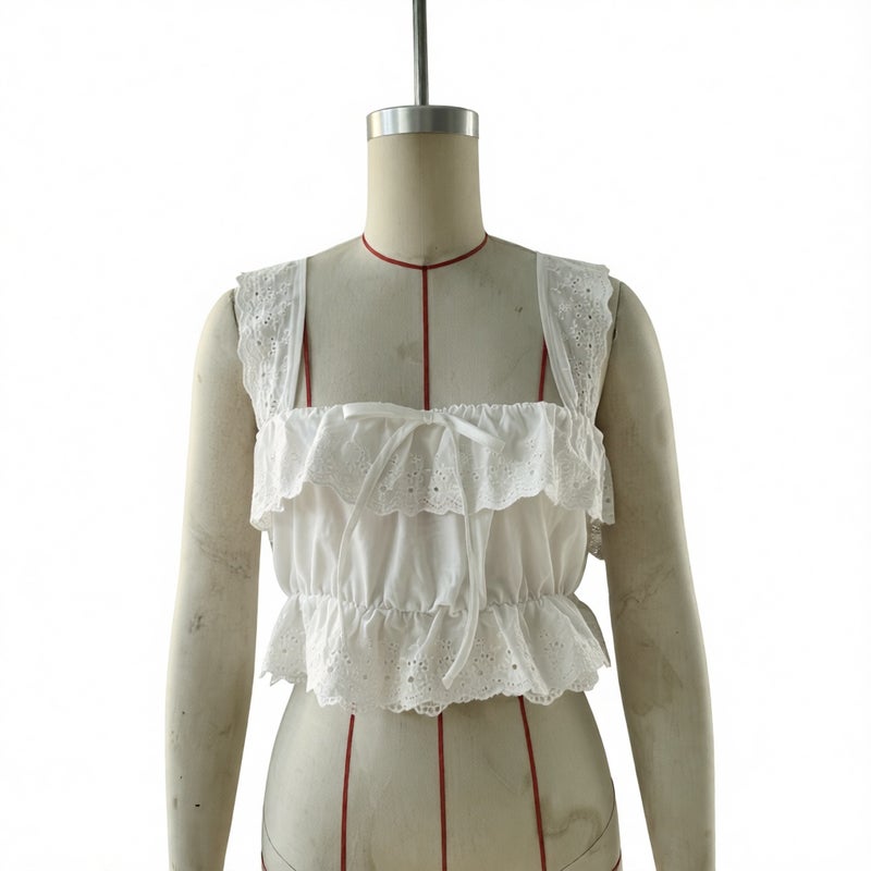 Lace Embroidered Asymmetric Midi Dress Set - Image 2