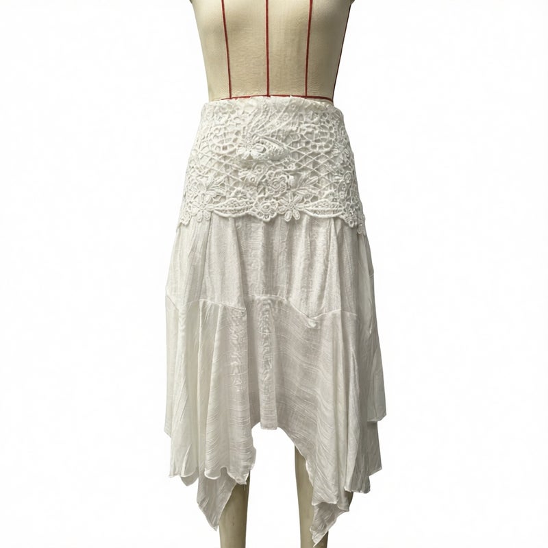 Lace Embroidered Asymmetric Midi Dress Set - Image 4