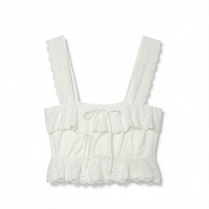 Lace Embroidered Asymmetric Midi Dress Set - Image 5