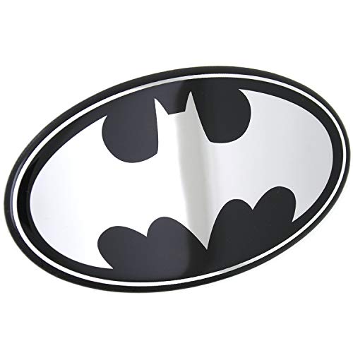 Fan Emblems Batman Domed Chrome Car Decal - 1989 Logo (Black and Chrome) - Image 1