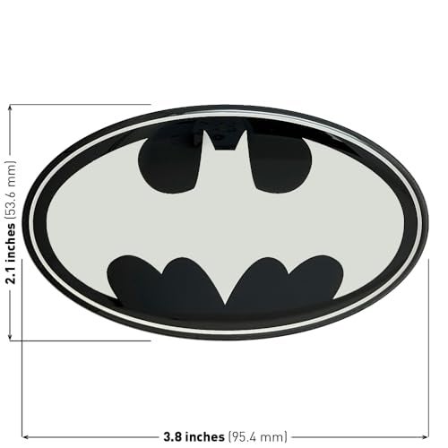 Fan Emblems Batman Domed Chrome Car Decal - 1989 Logo (Black and Chrome) - Image 2
