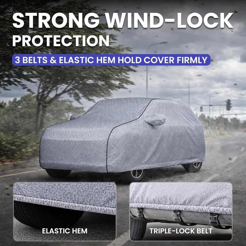 Autofy 100% Waterproof Car Cover SilverTech Fabric for Honda Amaze (New) [Year 2018 Onwards] - Dust & UV Proof Car Cover with Soft Cotton Flock Layer Inside for Paint Protection - Image 3