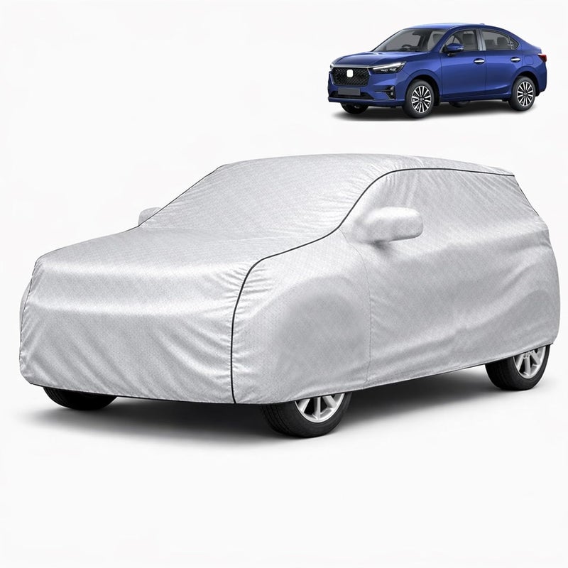 Autofy 100% Waterproof Car Cover SilverTech Fabric for Honda Amaze (New) [Year 2018 Onwards] - Dust & UV Proof Car Cover with Soft Cotton Flock Layer Inside for Paint Protection - Image 1