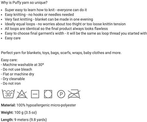 ALIZE 4 skn/Ball Alize Puffy Baby Big Loop Blanket Yarn 100% Micropolyester Soft Yarn 400gr 39.3 yds (149-Fuchsia) - Image 3