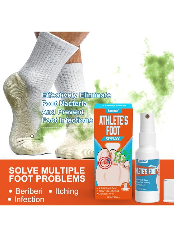 سوميفون بخاخ القدم الرياضي ، علاج مضاد للفطريات لحكة القدمين والتعرق والتقشير والبثور ، مكونات طبيعية بخاخ فطريات القدم لسعفة بيديس 30 مل - Image 5