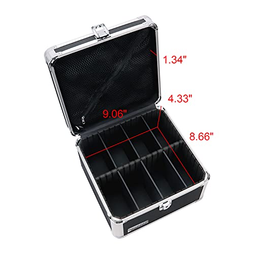 Vaultz Portable Safe Box - 10 x 10 x 6.5 Inch Large Storage Box with Lock, Mesh Pocket & Adjustable Compartments for Cash, Documents and Valuables - Black - Image 4