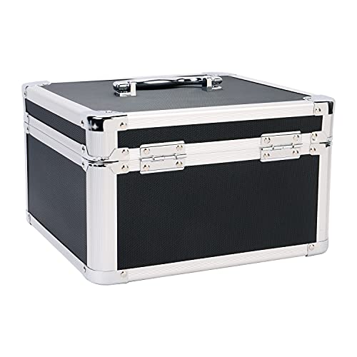 Vaultz Portable Safe Box - 10 x 10 x 6.5 Inch Large Storage Box with Lock, Mesh Pocket & Adjustable Compartments for Cash, Documents and Valuables - Black - Image 2