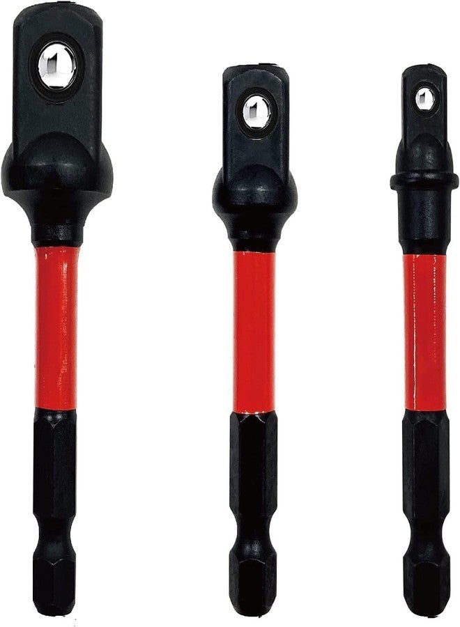 بيج ريد مجموعة محولات مقبس تورين BIG RED BHT-03ITSA01R-3 Torin، سداسية الساق 1/4 بوصة، 1/4، 3/8 بوصة، 1/2 بوصة، مقاومة للصدمات - Image 1