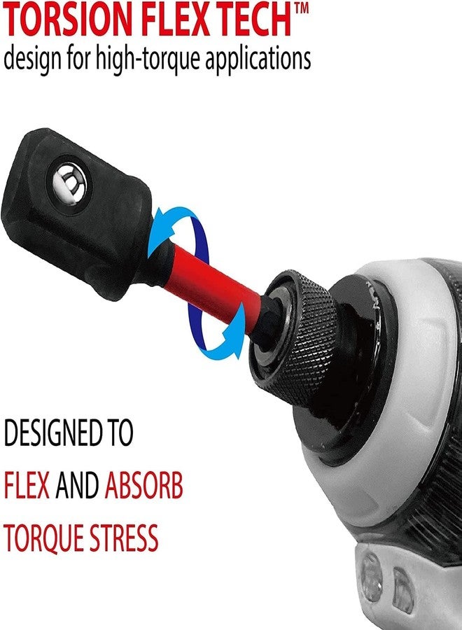 بيج ريد مجموعة محولات مقبس تورين BIG RED BHT-03ITSA01R-3 Torin، سداسية الساق 1/4 بوصة، 1/4، 3/8 بوصة، 1/2 بوصة، مقاومة للصدمات - Image 2