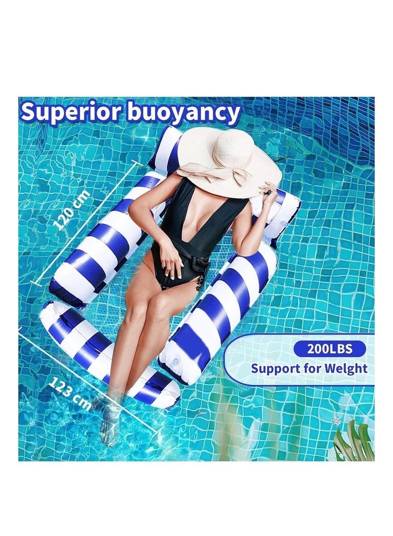 Bukela 2 Packs Swimming Pool Floats, 4-in-1 Inflatable Pool Float & Water Hammock with Air Pumps, Multi-Purpose Pool Floats for Adults(Blue,Pink)utdoor Swimming Inflatable Pool Lounger and Raft - Image 3