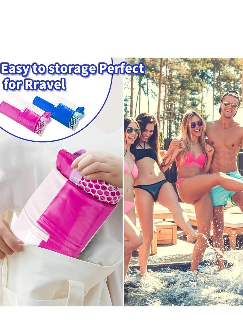 Bukela 2 Packs Swimming Pool Floats, 4-in-1 Inflatable Pool Float & Water Hammock with Air Pumps, Multi-Purpose Pool Floats for Adults(Blue,Pink)utdoor Swimming Inflatable Pool Lounger and Raft - Image 5