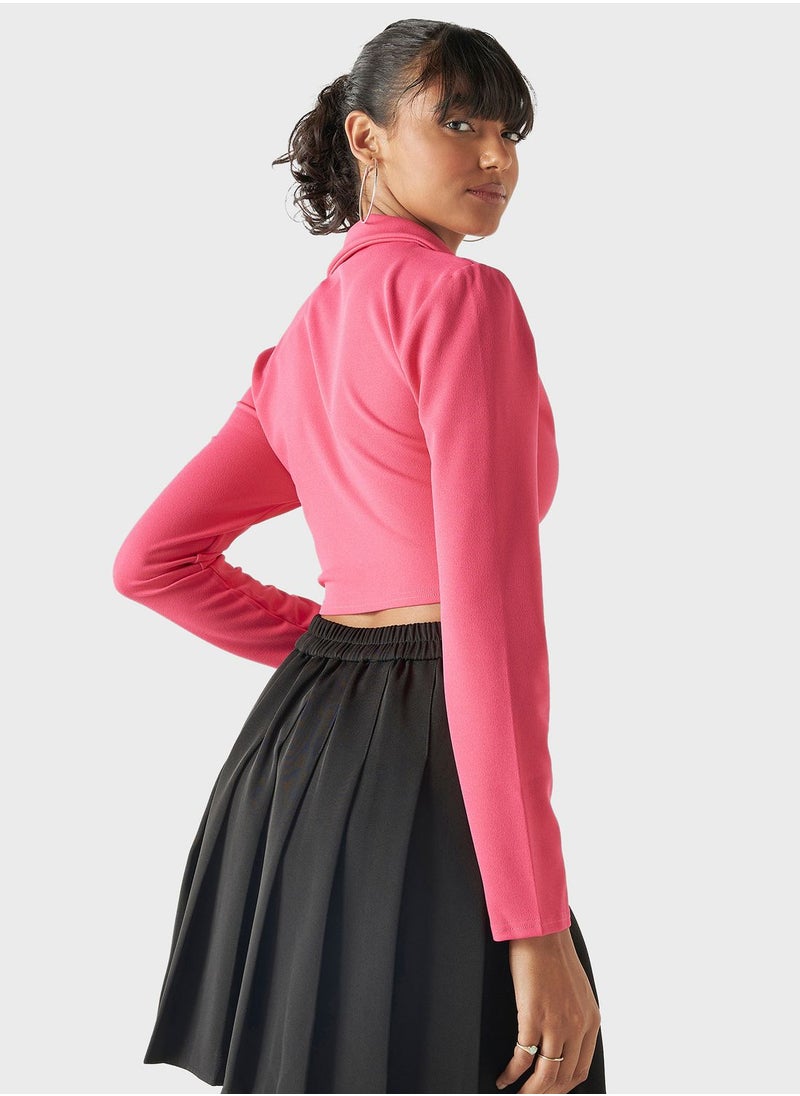FAV Zip Detail Crop Top  - Image 2