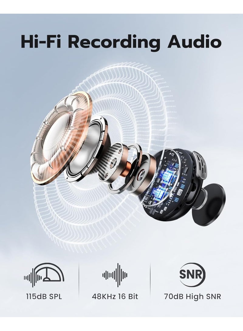 Wireless Lavalier Microphone for iPhone/Android, TNW A37 Mini Mic with Noise Cancellation, 40H, 50M Range, 2 in 1 Clip Magnetic Lapel Mic for Video Recording, Tiktok, Podcast, Streaming, Vlogging-Black - Image 4