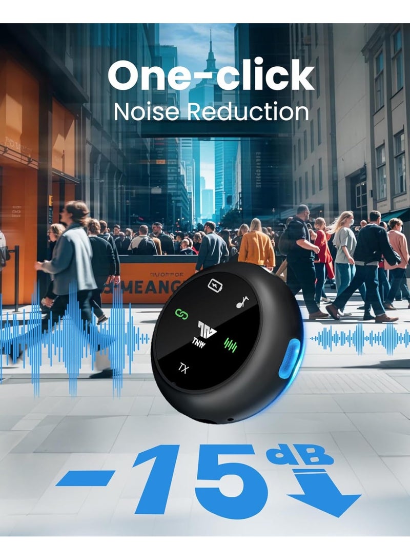 Wireless Lavalier Microphone for iPhone/Android, TNW A37 Mini Mic with Noise Cancellation, 40H, 50M Range, 2 in 1 Clip Magnetic Lapel Mic for Video Recording, Tiktok, Podcast, Streaming, Vlogging-Black - Image 5