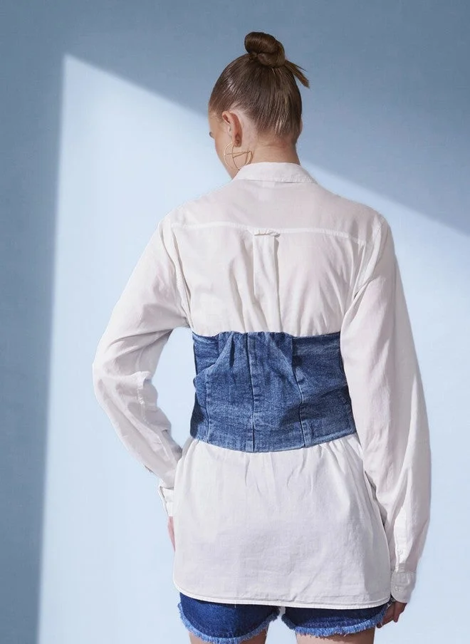 STREET 9  Denim Corset Top for Women for Women | Best Price UAE