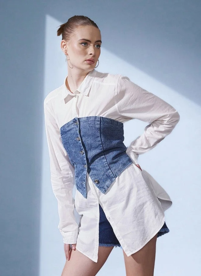 STREET 9  Denim Corset Top for Women for Women | Best Price UAE