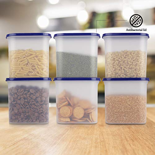 Cutting EDGE 1800ml Modular Plastic Container Set of 6, BPA-Free & Leak-Proof, Stackable & Nestable, Reusable Food Organizers For Kitchen, Pantry, Fridge & Meal Prep (Navy Blue) - Image 5