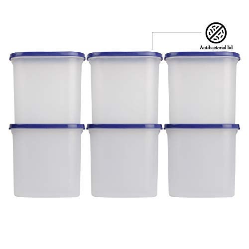 Cutting EDGE 1800ml Modular Plastic Container Set of 6, BPA-Free & Leak-Proof, Stackable & Nestable, Reusable Food Organizers For Kitchen, Pantry, Fridge & Meal Prep (Navy Blue) - Image 4