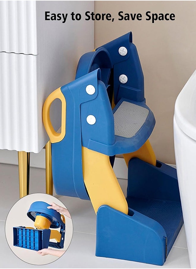 0TO1 TECH Baby Potty, 3 In 1 Children's Ladder, Training Potty with Splash Protection and Cushion, Boys and Girls Potty (Blue)  - Image 5