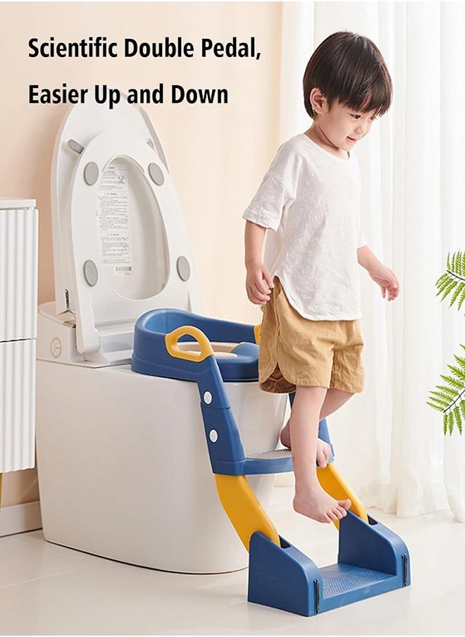 0TO1 TECH Baby Potty, 3 In 1 Children's Ladder, Training Potty with Splash Protection and Cushion, Boys and Girls Potty (Blue)  - Image 2
