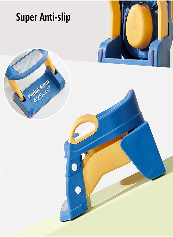 0TO1 TECH Baby Potty, 3 In 1 Children's Ladder, Training Potty with Splash Protection and Cushion, Boys and Girls Potty (Blue)  - Image 4