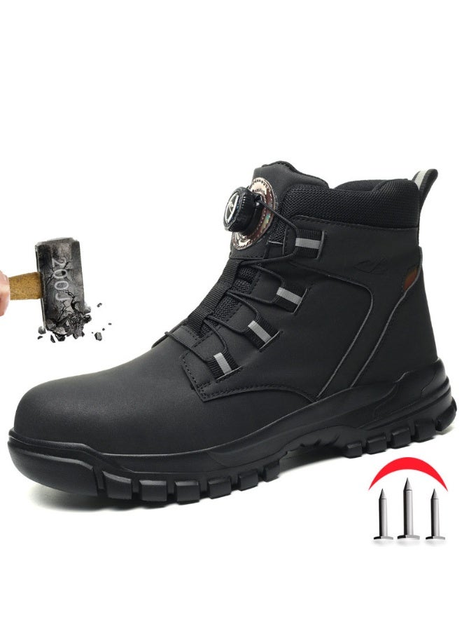 NIBEMINENT Safety Shoes Steel Toe Work Shoes Men Lightweight  Industrial Work Boots Anti-puncture Protection Tactical Boots - Image 1