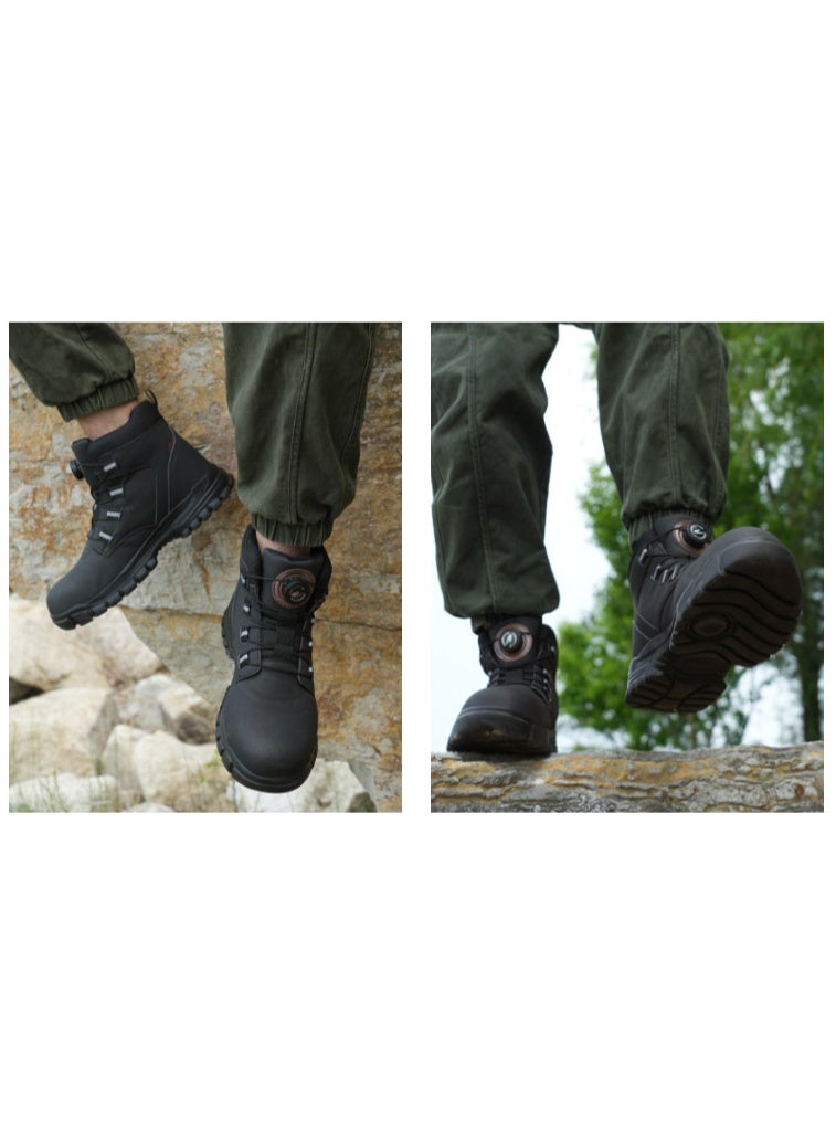 NIBEMINENT Safety Shoes Steel Toe Work Shoes Men Lightweight  Industrial Work Boots Anti-puncture Protection Tactical Boots - Image 2