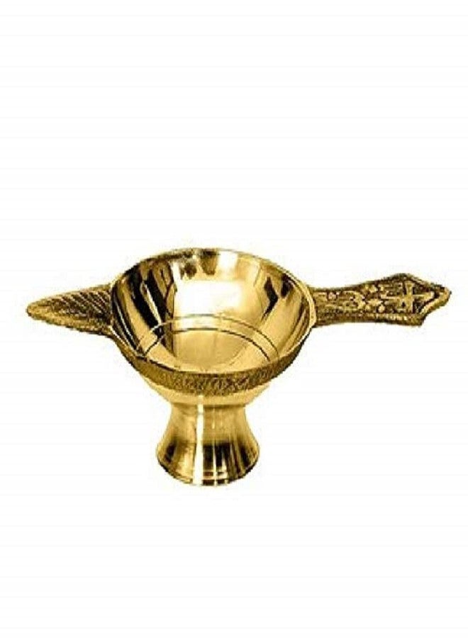 Divya Spiritual Brass Small Size Diya/Pital Jyot Diva/Pooja Deepak/Puja Deep (Gold)