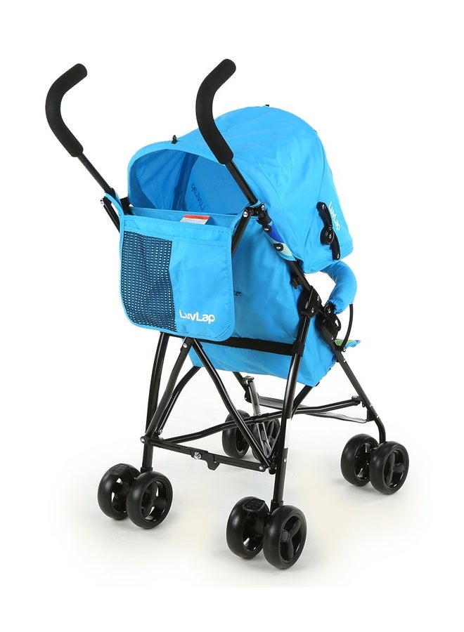 Luvlap Tutti Fruti Baby Stroller/Buggy, Lightweight, Compact & Travel Friendly Baby Pram for 6-36 Months, 5 Point Safety Harness, Adjustable seat Recline, Extendable Canopy, Upto 15Kg (Light Blue) - Image 4