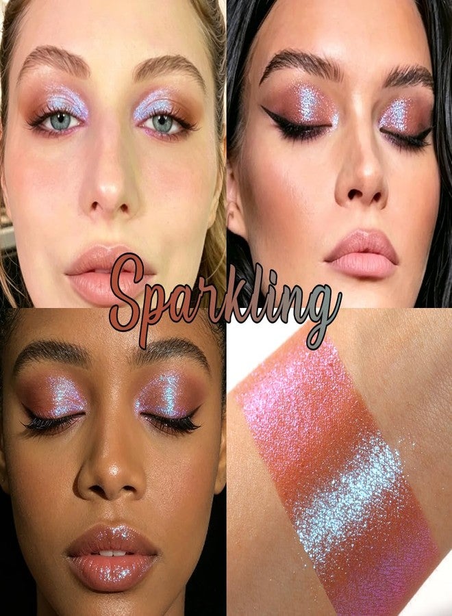 Afflano Multichrome Purple Blue Eyeshadow, Lilac Blue Pink Chameleon Shimmer Holographic Eyeshadow, Duochrome Long Lasting Metallic for Party Festival Sparkle Makeup, Buildable Eye Brightening Vegan - Image 3