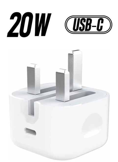 Type C Fast Charger PD 20W Power Adapter for iPhone 13 12 11 14 Series Plug PD Power Adapter Wall Plug Compatible with iPhone 14 13 13pro 12 Pro Max 12 Mini SE White