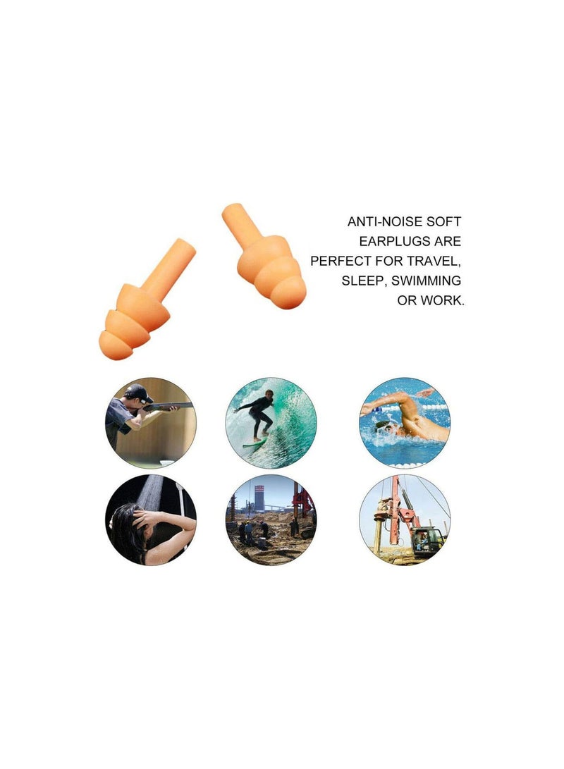 GGOOT 1/5 pcs silicone ear plugs, reusable noise proof boxes for sleep travel (8 colours).  - Image 3