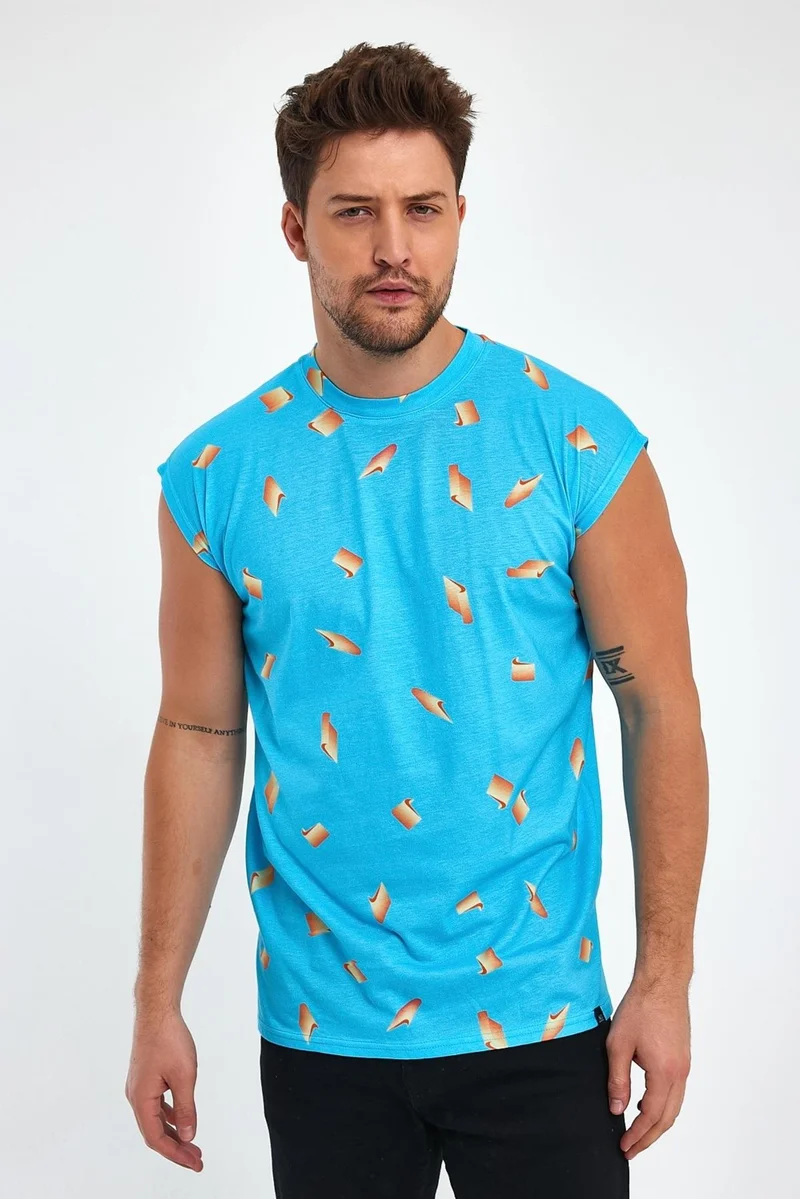 الكسندر جاردي Slit Patterned Sleeveless T-Shirt (B23-00135)