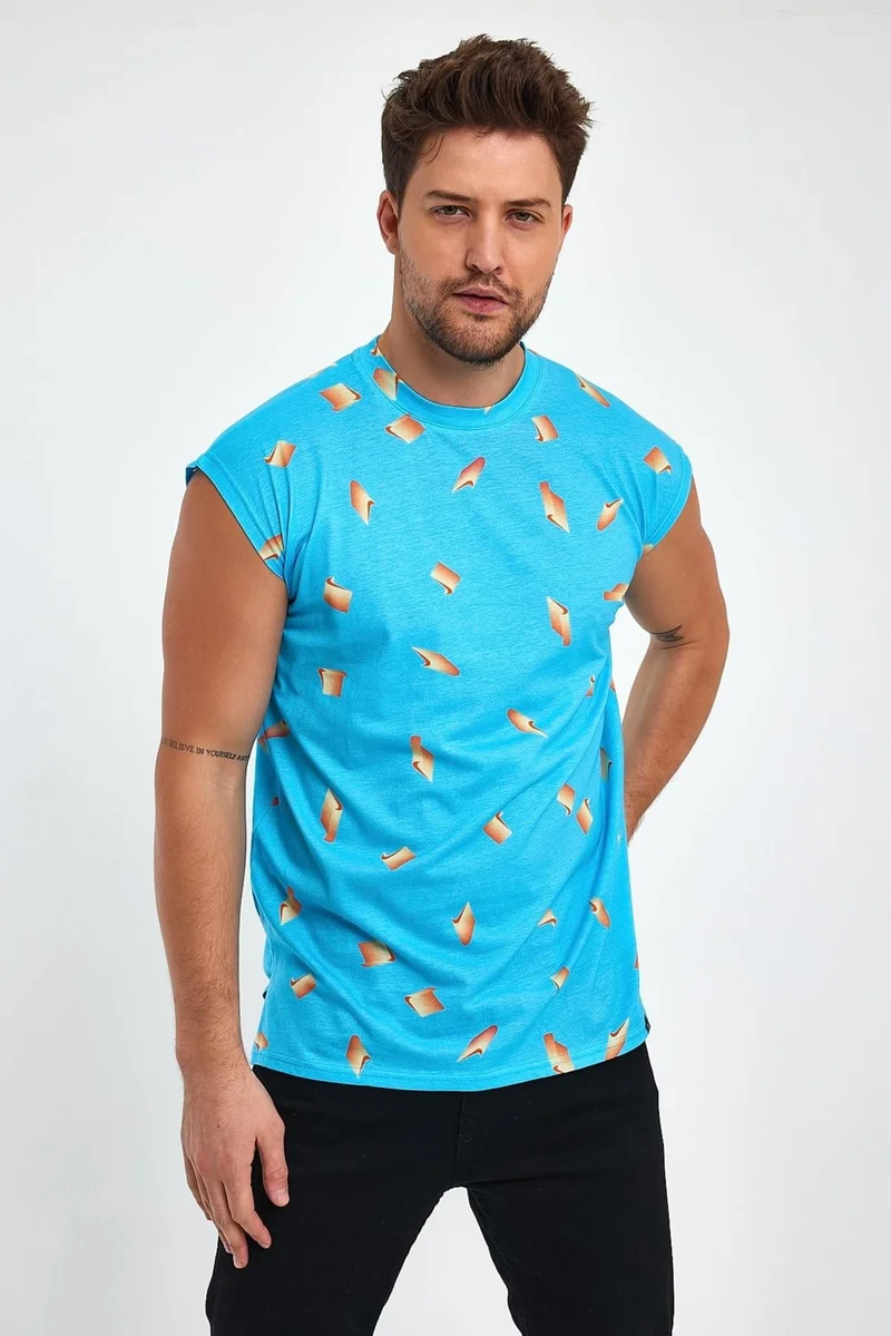 الكسندر جاردي Slit Patterned Sleeveless T-Shirt (B23-00135)