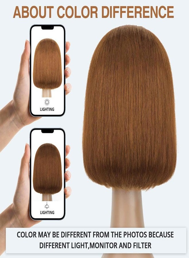 سيلينا شعر مستعار سيلينا وير آند جو بوب، شعر بشري طبيعي، لون شوكولاتة 4#، شعر مستعار أمامي دانتيل 4x4، شعر بشري برازيلي بكر، منتوف مسبقًا مع شعر صغير، 12 بوصة - Image 5