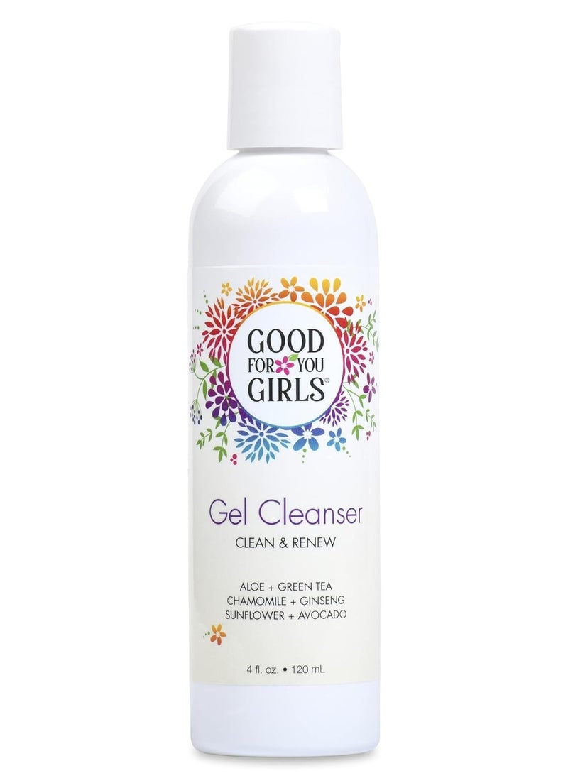 good for you girls Good For You Girls Gel Facial Cleanser, Natural with Aloe, Chamomile, Green Tea, Ginseng, Vitamin E, pH Balanced, Vegan, Gluten-Free, Kids, Preteens and Teens | 4 fl oz  - Image 1