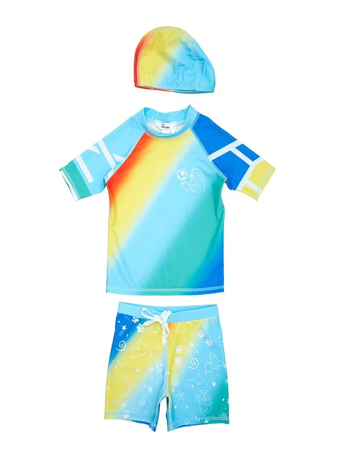 بيبي كلو Rainbow Gradient 3 Pc Boys Swimsuit Set