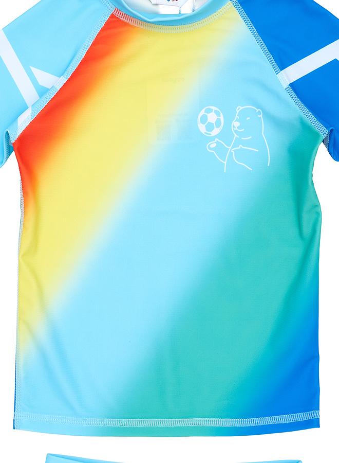 babyqlo Rainbow Gradient 3 Pc Boys Swimsuit Set - Image 4