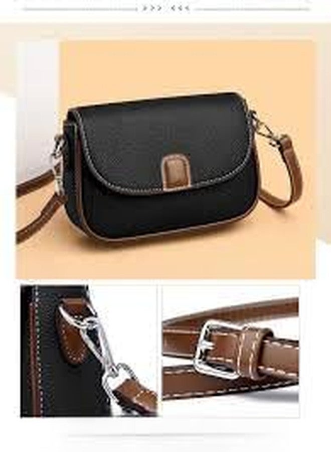 AKSUTI Women's Square Crossbody Handbag, PU Leather, Small Shoulder Purse (Black) - Image 3