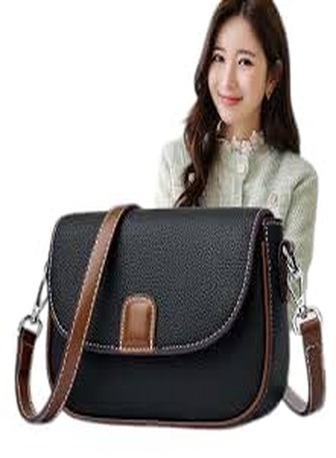 AKSUTI Women's Square Crossbody Handbag, PU Leather, Small Shoulder Purse (Black) - Image 5