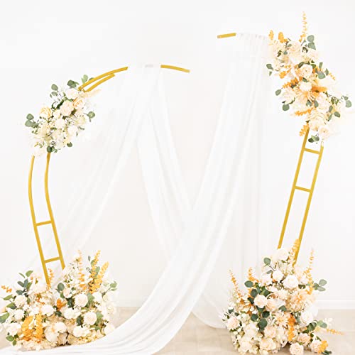 Socomi Wedding Arch Draping Fabric 1 Panel 29" x 19Ft Ivory Sheer Chiffon Curtain Drapes 6 Yards for Wedding Ceremony Birthday Party Decoration - Image 4