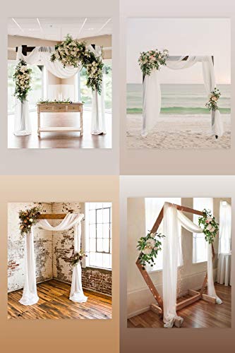 Socomi Wedding Arch Draping Fabric 1 Panel 29" x 19Ft Ivory Sheer Chiffon Curtain Drapes 6 Yards for Wedding Ceremony Birthday Party Decoration - Image 5