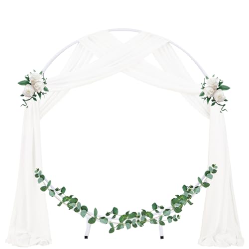 Socomi Wedding Arch Draping Fabric 1 Panel 29" x 19Ft Ivory Sheer Chiffon Curtain Drapes 6 Yards for Wedding Ceremony Birthday Party Decoration - Image 2