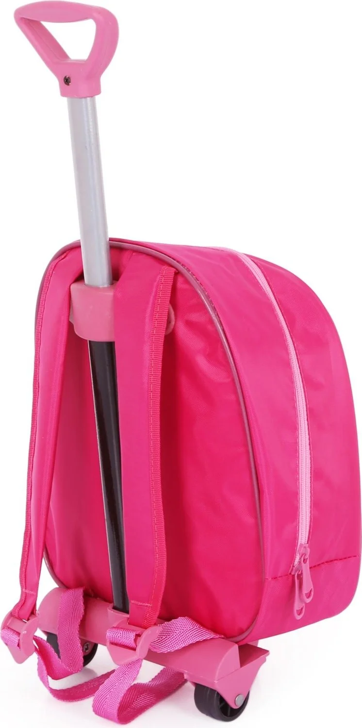 Masho Trend Pink Shiny Stitched Minnie Mouse Printed Kindergarten Bag with Squeegee + Water Bottle - Nursery Bag